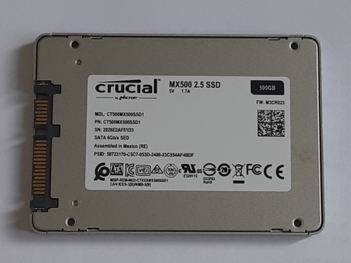 accesorios para electronica - Disco Duro SSD Crucial MX500 500GB 