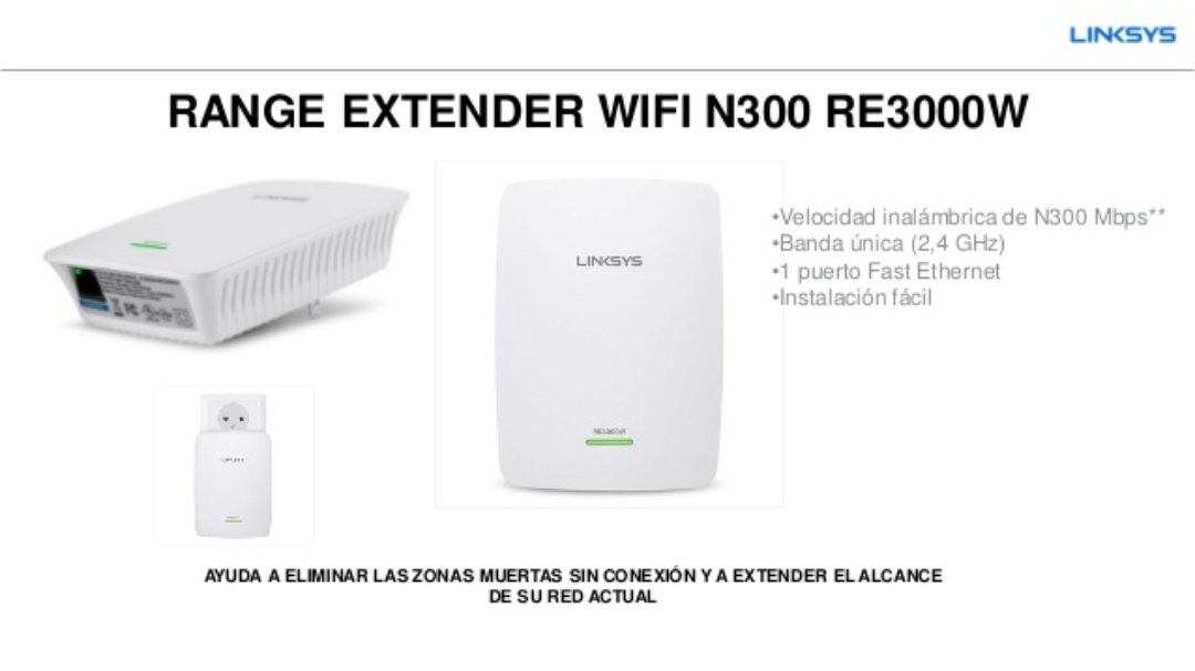 accesorios para electronica - REPETIDOR LINKSYS RE3000W-LA, 2.4GHZ, 300MBPS, 1 PUERTO LAN, 802.11B/G/N, WPS, I 1