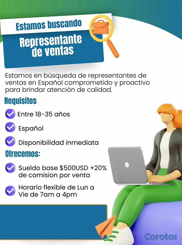 empleos disponibles - Agente de ventas (Ingles o Español) 2