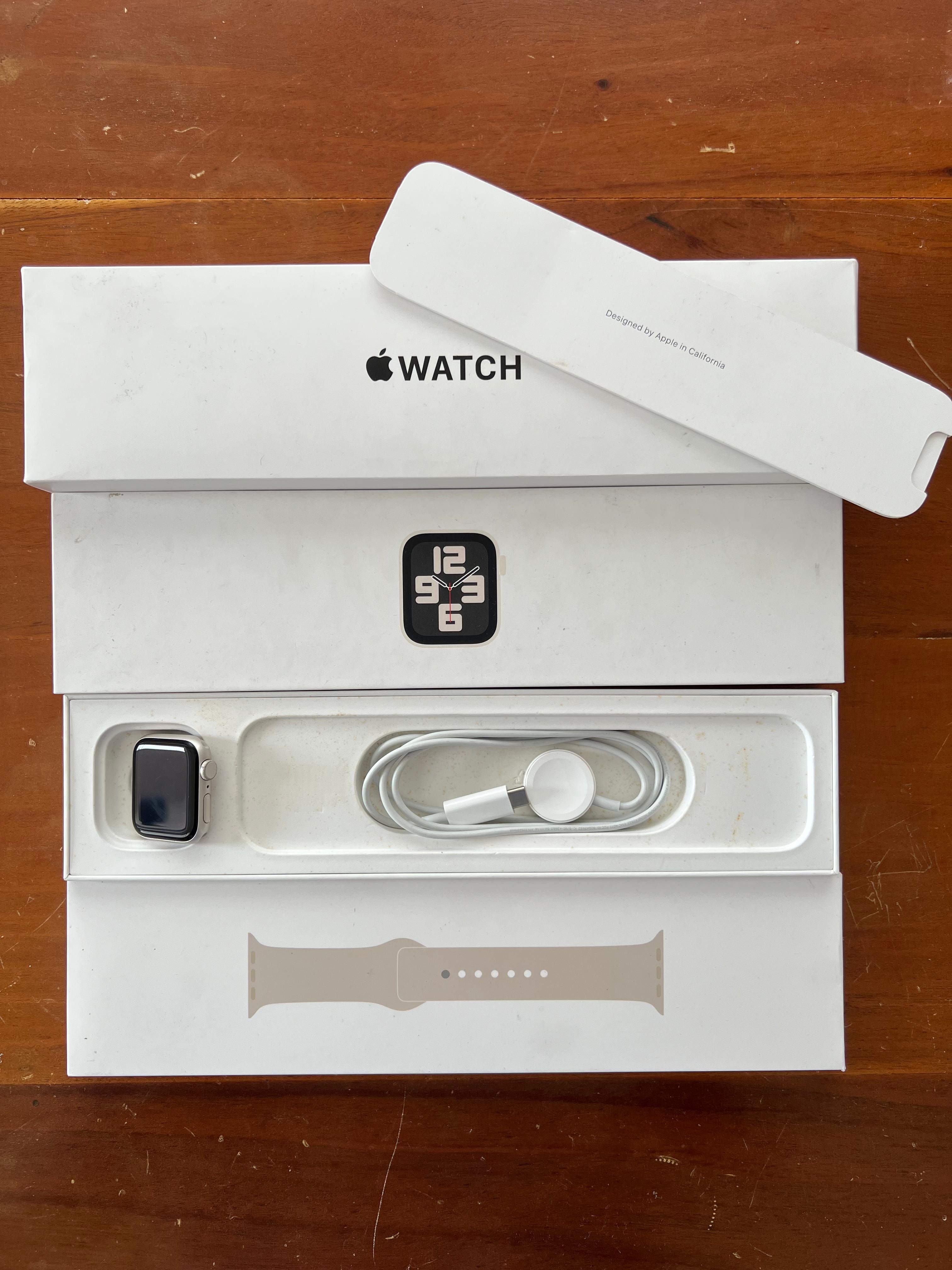 accesorios para electronica - Apple Watch SE 2 GEN Starlight Open Box Como Nuevo