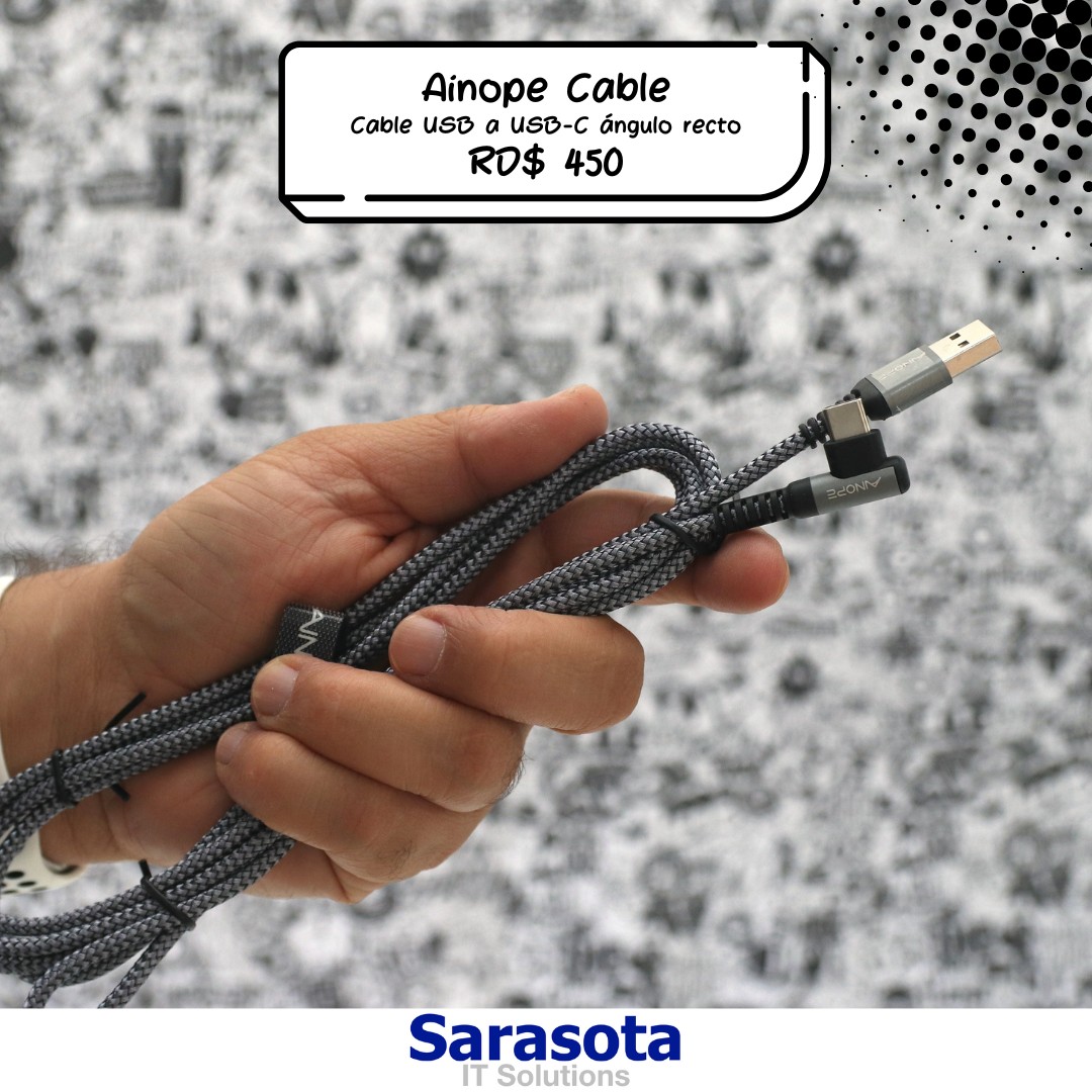 accesorios para electronica - Ainope Cable USB a USB-C Trenzado Angular
