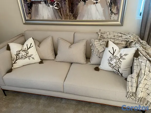 muebles y colchones - Sofá blanco hueso moderno como nuevo 3