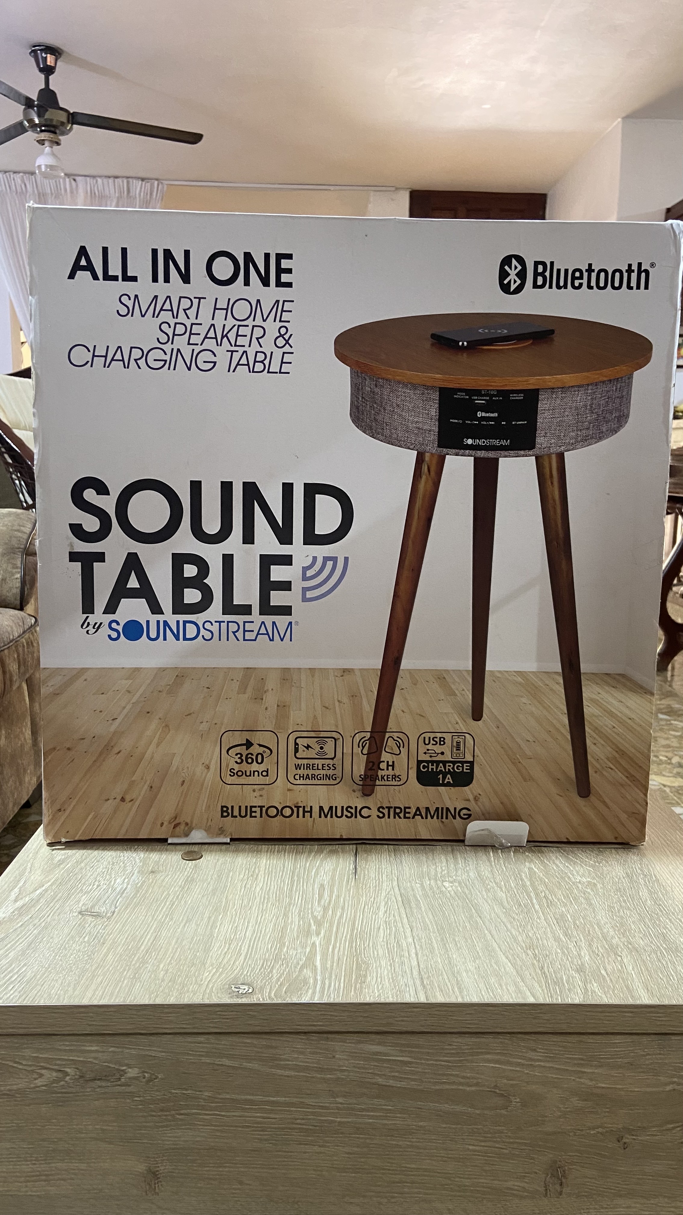 decoración y accesorios - Mesa Epsilon ST-10g, carga de celulares y música por bluetooth y cable aux 3