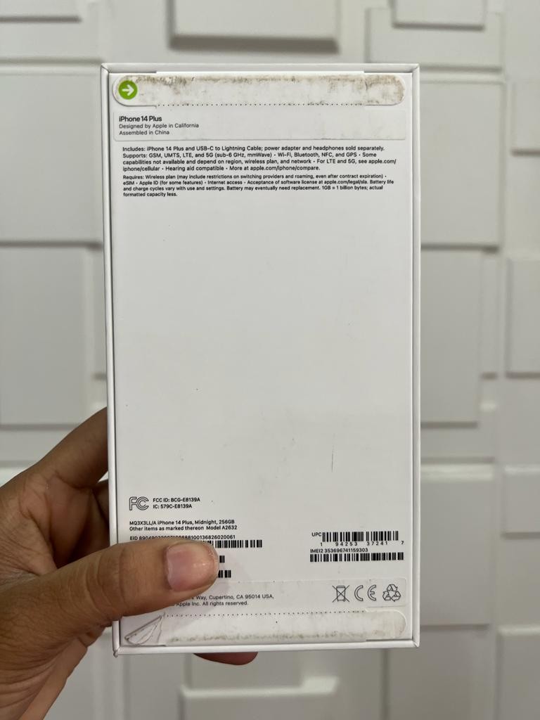 celulares y tabletas - iPhone 14 Plus 256gb E-Sim Midnight Sellado  1