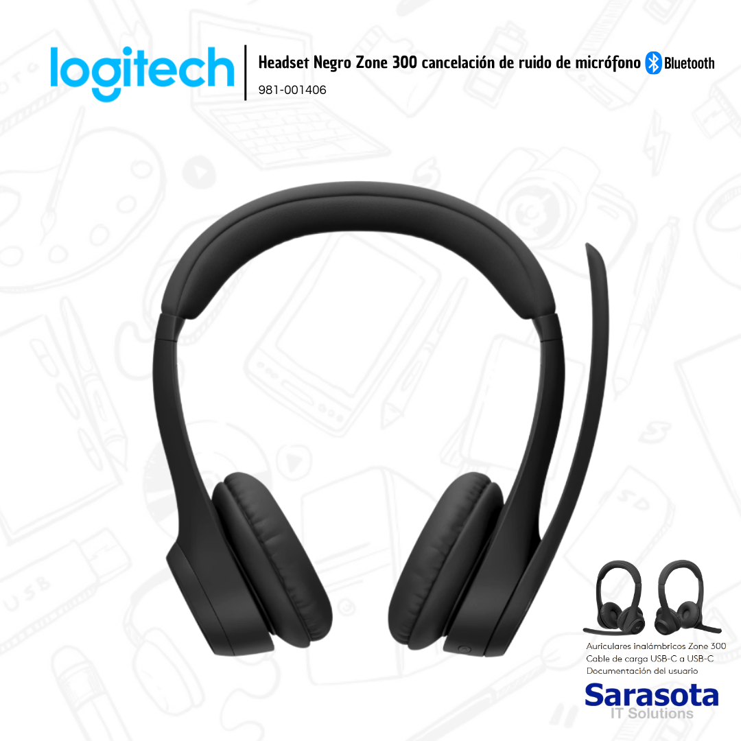 accesorios para electronica - Logitech Headset Zone 300 con micrófono Bluetooth  0