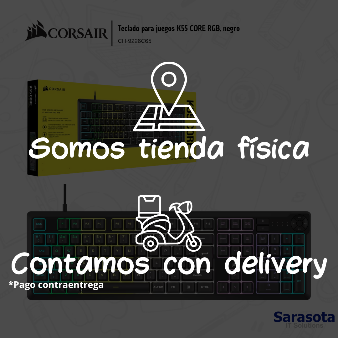 accesorios para electronica - Corsair Teclado para juegos K55 CORE RGB, negro CH 4