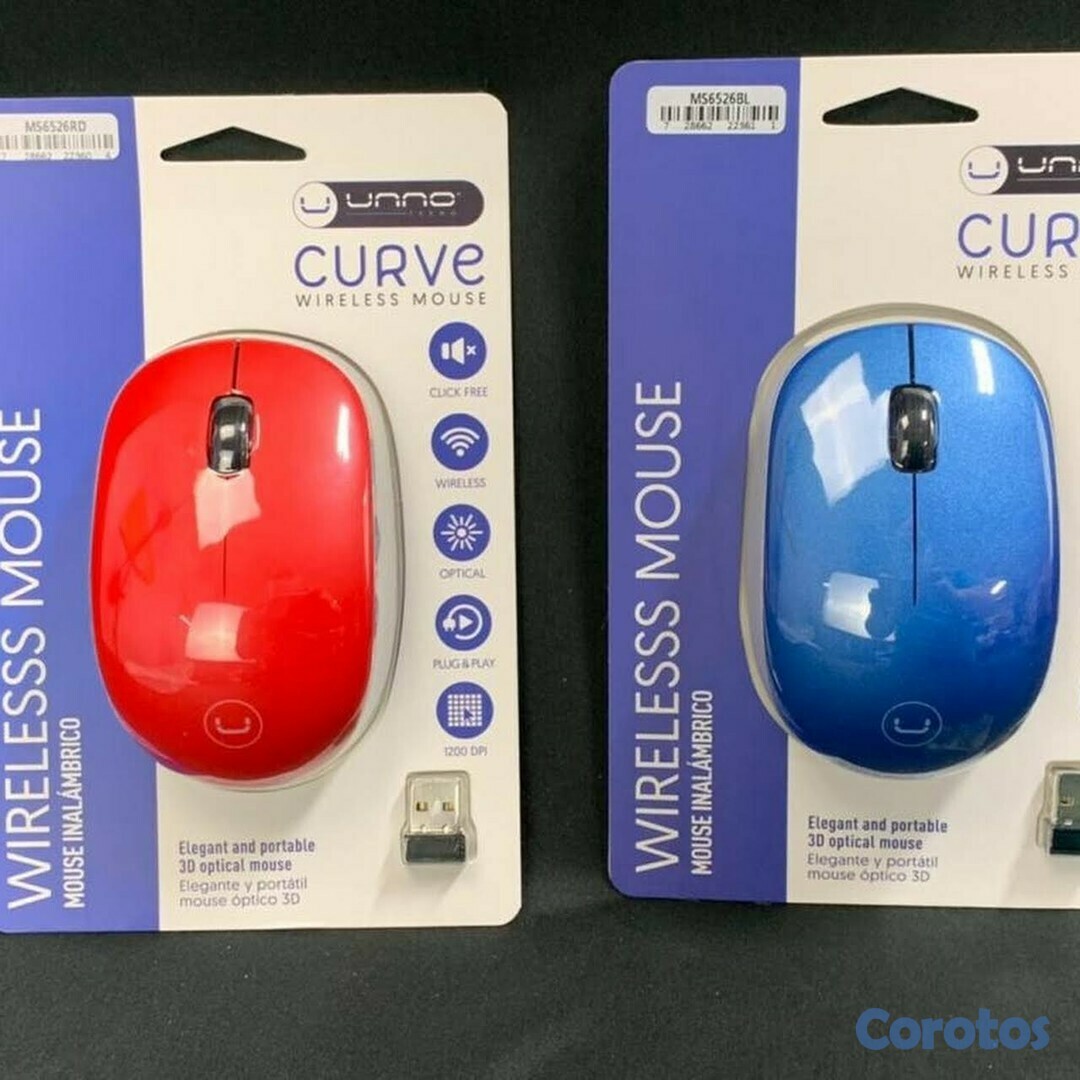 computadoras y laptops - MOUSE INALAMBRICO CURVE COLOR AZUL,ROJO  1