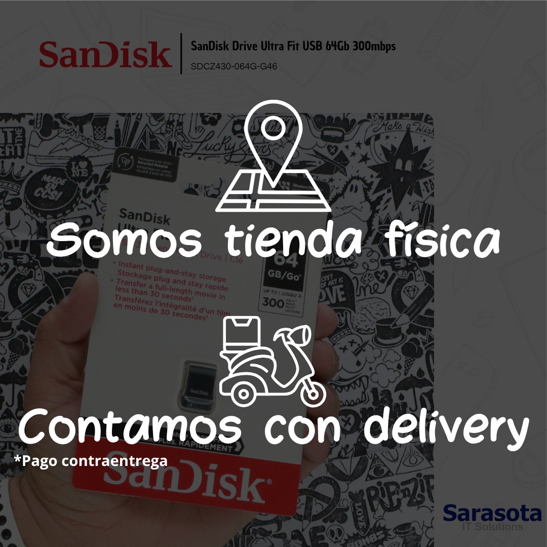 accesorios para electronica - Sandisk memoria USB 3.2 Ultra Fit de 64Gb 300mbps 3