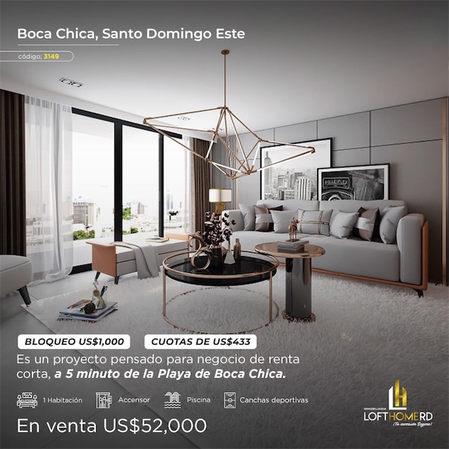 apartamentos - Venta de apartamentos en boca chica cerca de la playa