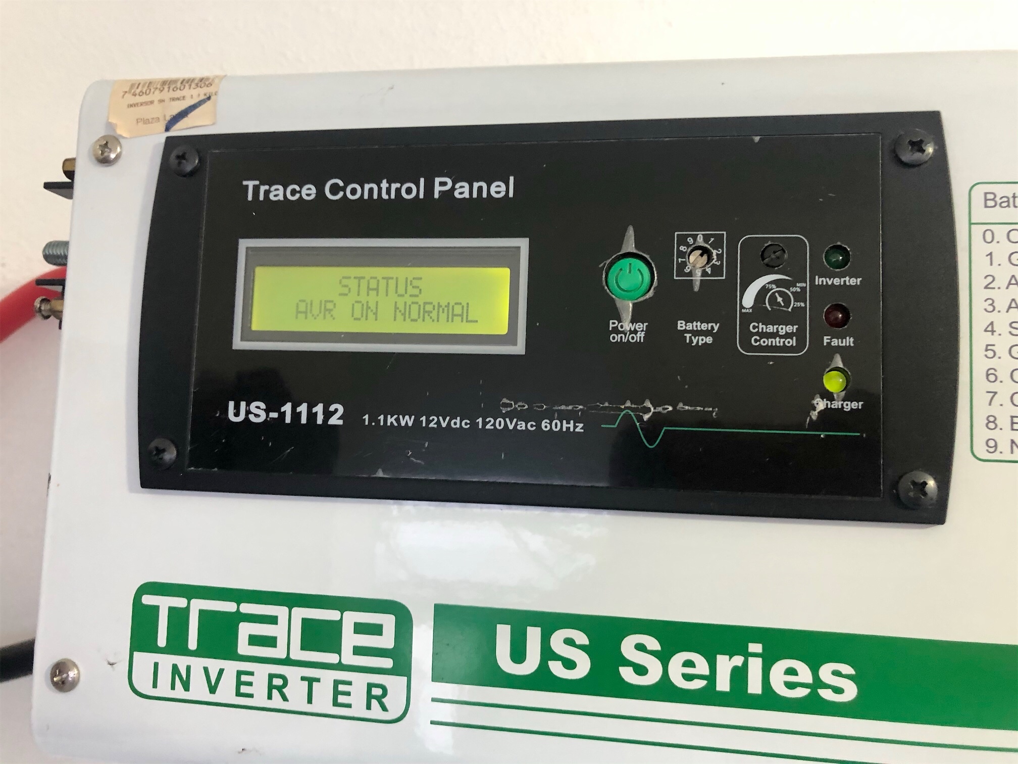 Inversor trece 1.1 con control panel y batería          NUEVO CON GARANTÍAS DE F