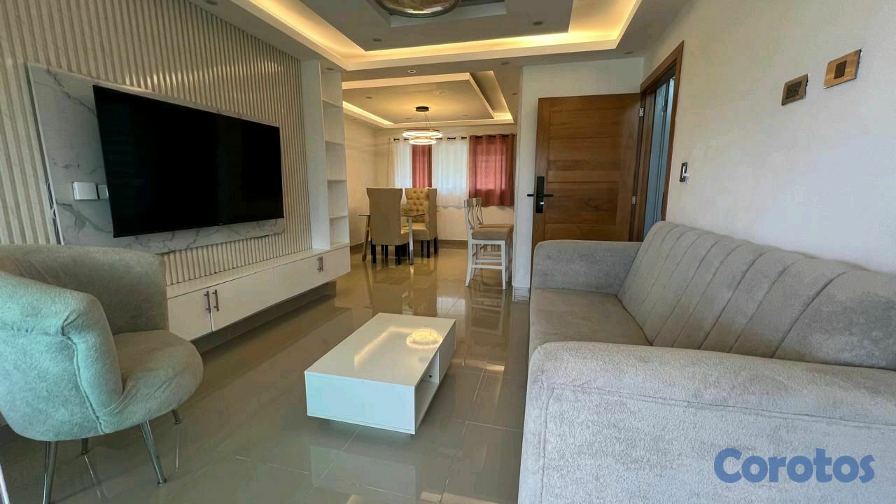 apartamentos - Apto 2do piso en venta, totalmente amueblado en Residencial ADONAY XXXIV 1