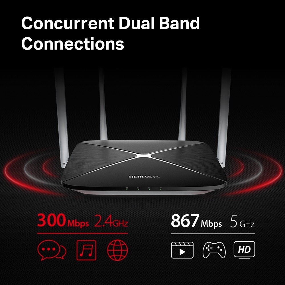 computadoras y laptops - ROUTER MERCUSYS AC12 AC1200, 4 ANTENAS 5GHZ, 867Mbps 0