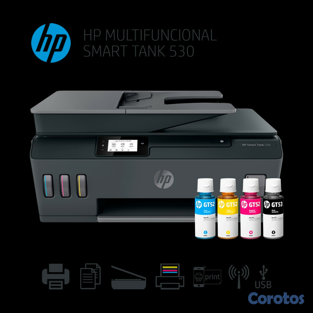 impresoras y scanners - MULTIFUNCIONAL HP SMART TANK 530  CON BOTELLA DE TINTA DE FABRICA - ALL IN ONE 1