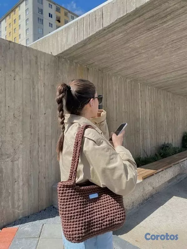 carteras y maletas - Cartera tejida estilo artesanal  3