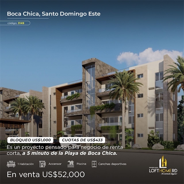 apartamentos - Venta de apartamentos en boca chica cerca de la playa 1