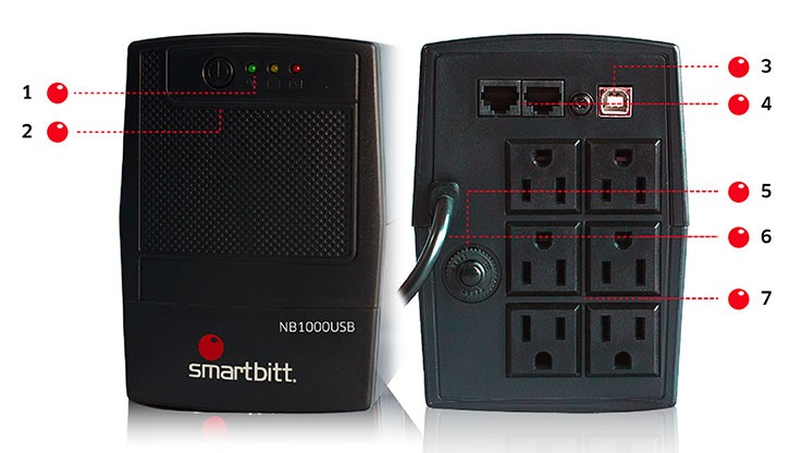 computadoras y laptops - UPS Smartbitt 1000VA ,con regulador integrado,trabaja con planta e inversor 