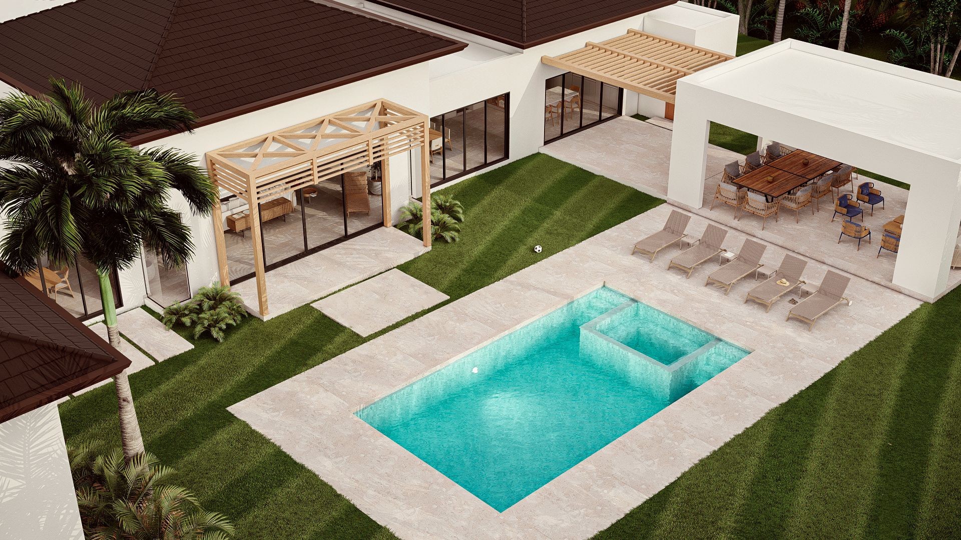 casas vacacionales y villas - Casa de Campo villa amueblada  6 habitaciones piscina  4