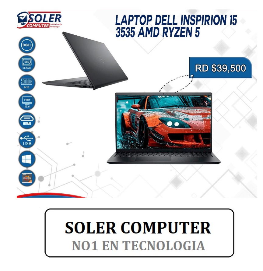 computadoras y laptops - Laptop Dell Inspiron 15 3535 Procesador RYZEN 5