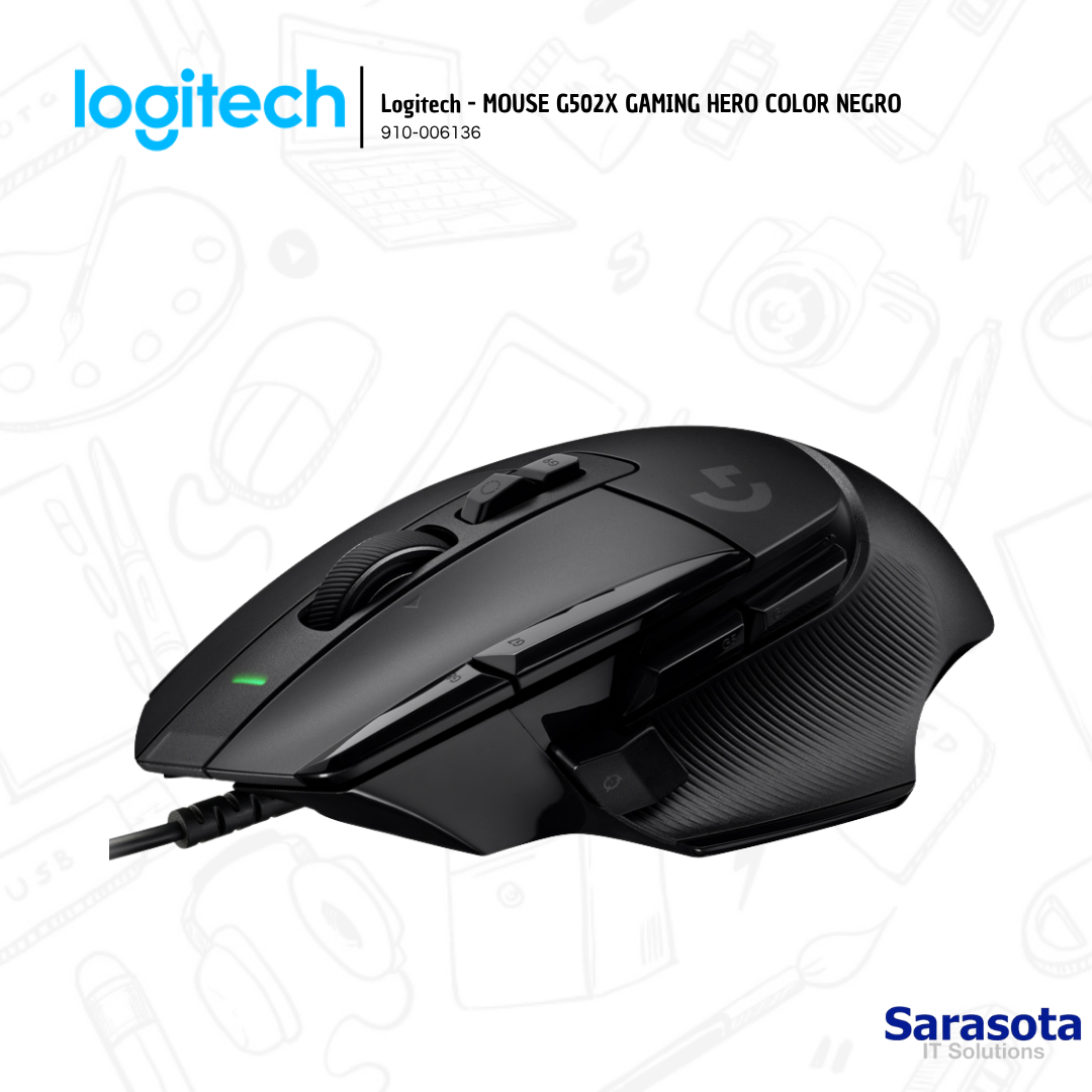 accesorios para electronica - Logitech - MOUSE G502X GAMING HERO COLOR NEGRO 0
