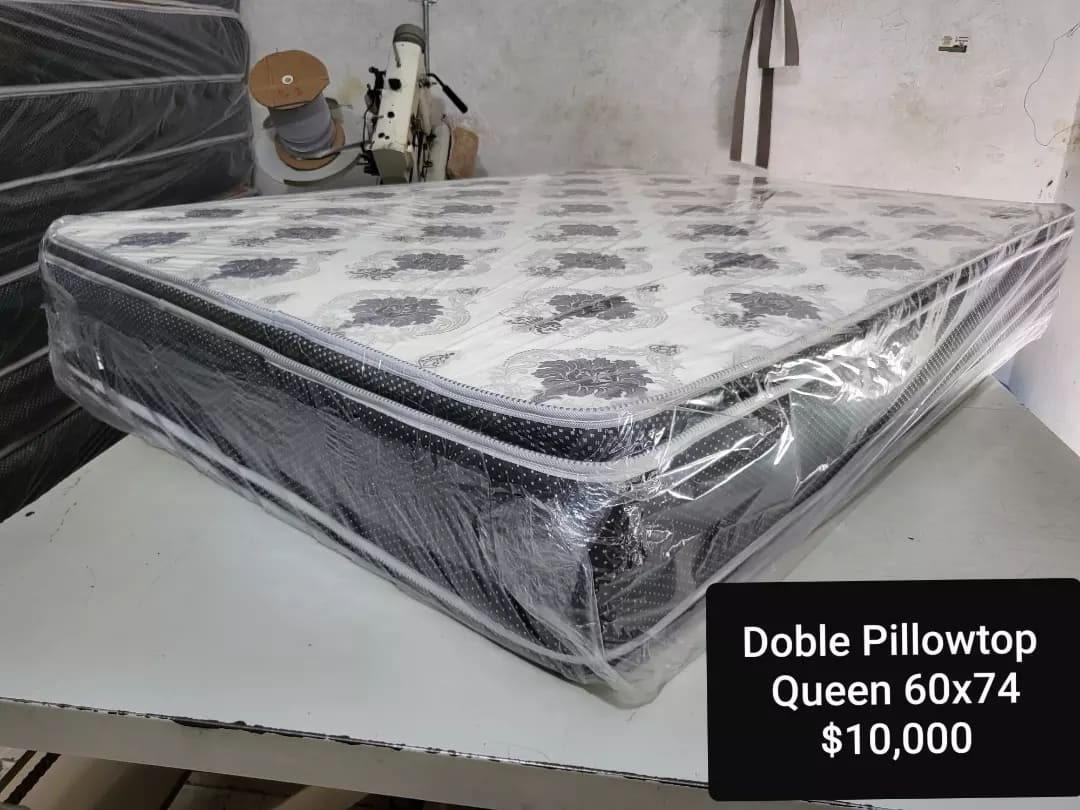 muebles y colchones - Colchon Queen 60x74 Doble Pillowtop Pillow Top