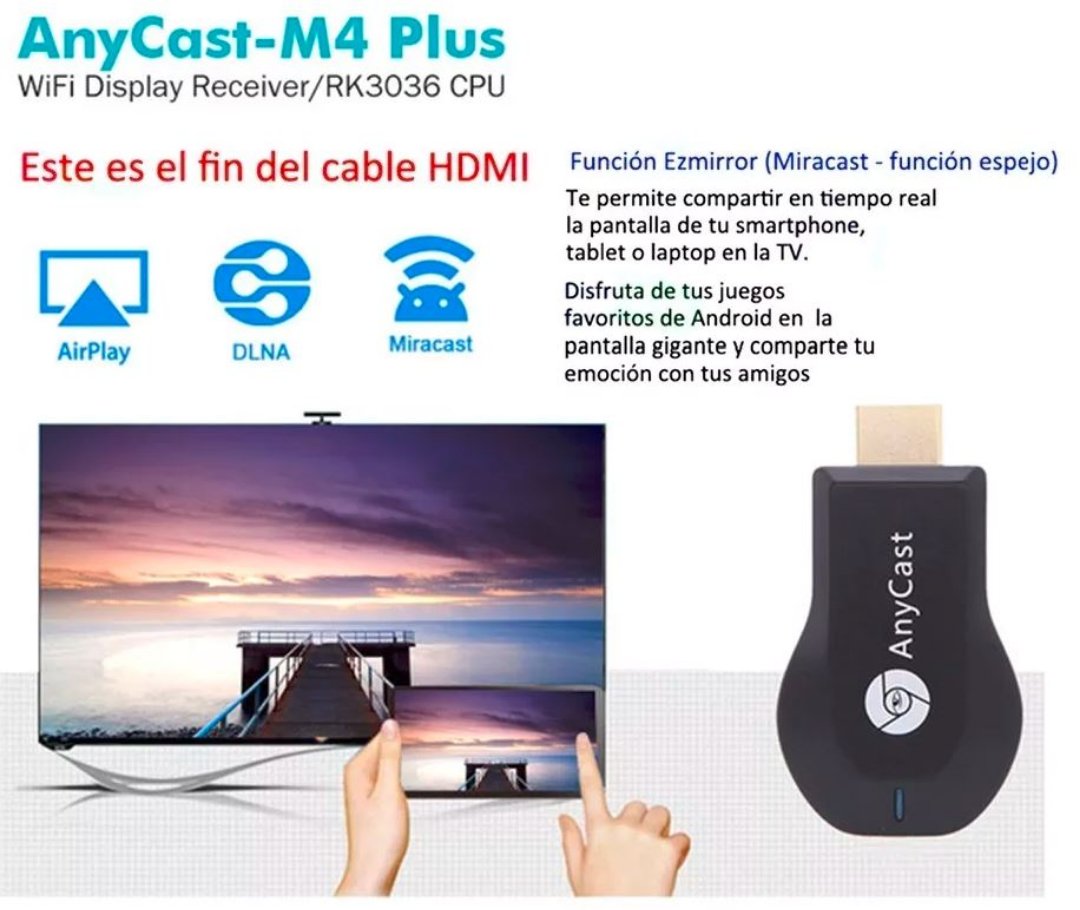 celulares y tabletas - AnyCast M4 Plus duplica la pantalla de tu telefono en la tv 1