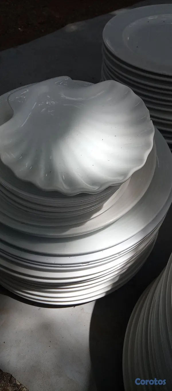 cocina - Oferta de Platos de porcelana grandes (blancos y n 2