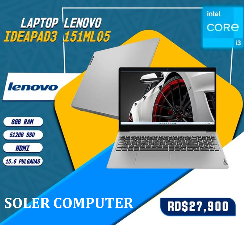 computadoras y laptops - Laptop Lenovo Ideapad 3 151ML05  intel Core i3