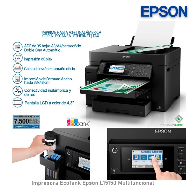 impresoras y scanners - MUTITUCIONAL EPSON L15150, CON BOTELLA DE TINTA IMPRESION 13X19,COPIA,SCANER 0