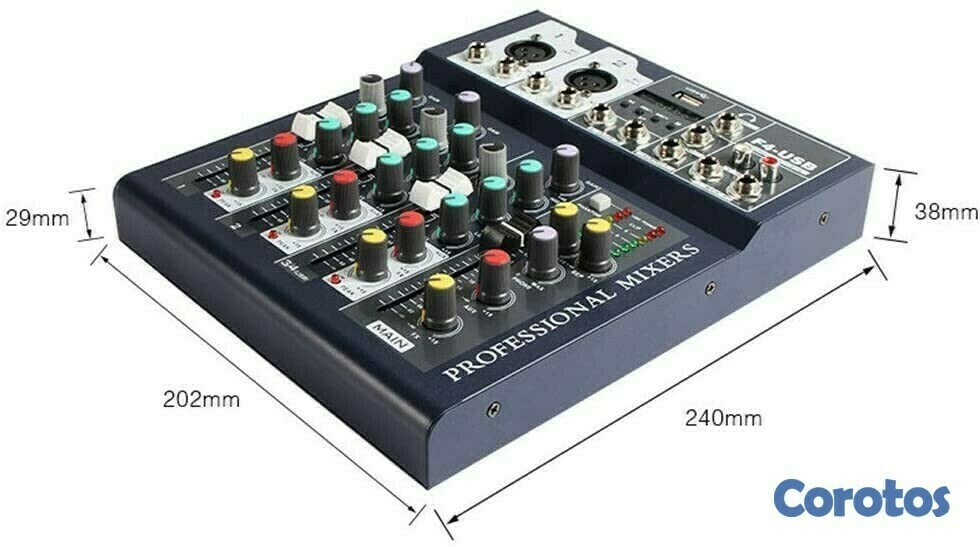 otros electronicos - Mezclador de audio de 4 canales F4-USB mixer amplificador para sonido 5