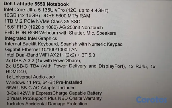 computadoras y laptops - Laptop DELL Latitude 5550 nueva y Barata 5
