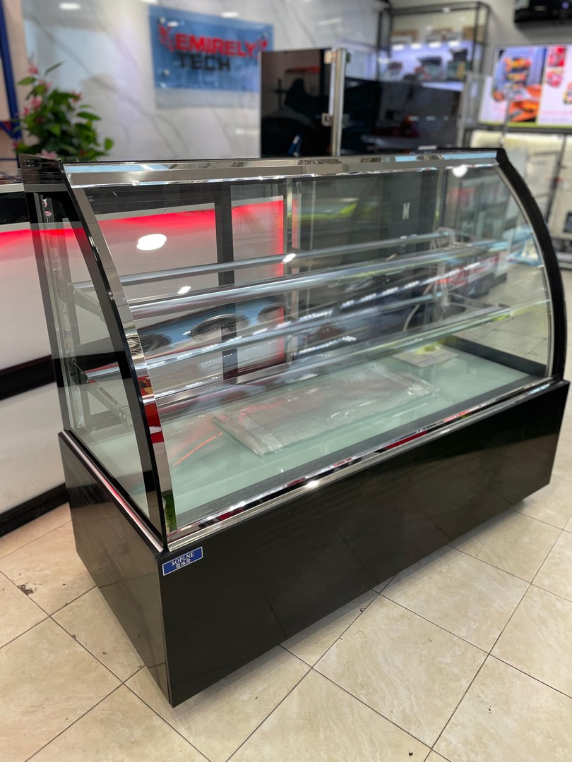 equipos profesionales - Vitrina exhibidora fria mostrador nevera refrigerador para postre alimento frios 9