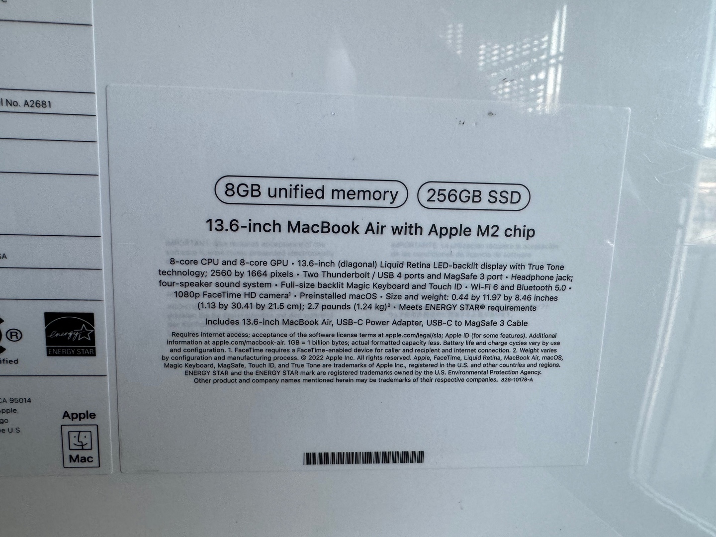 celulares y tabletas - MacBook Air 13.6 inch M2 Apple chip| 256GB SSD | 8GB Ram Nueva RD$ 60,500 NEG 1