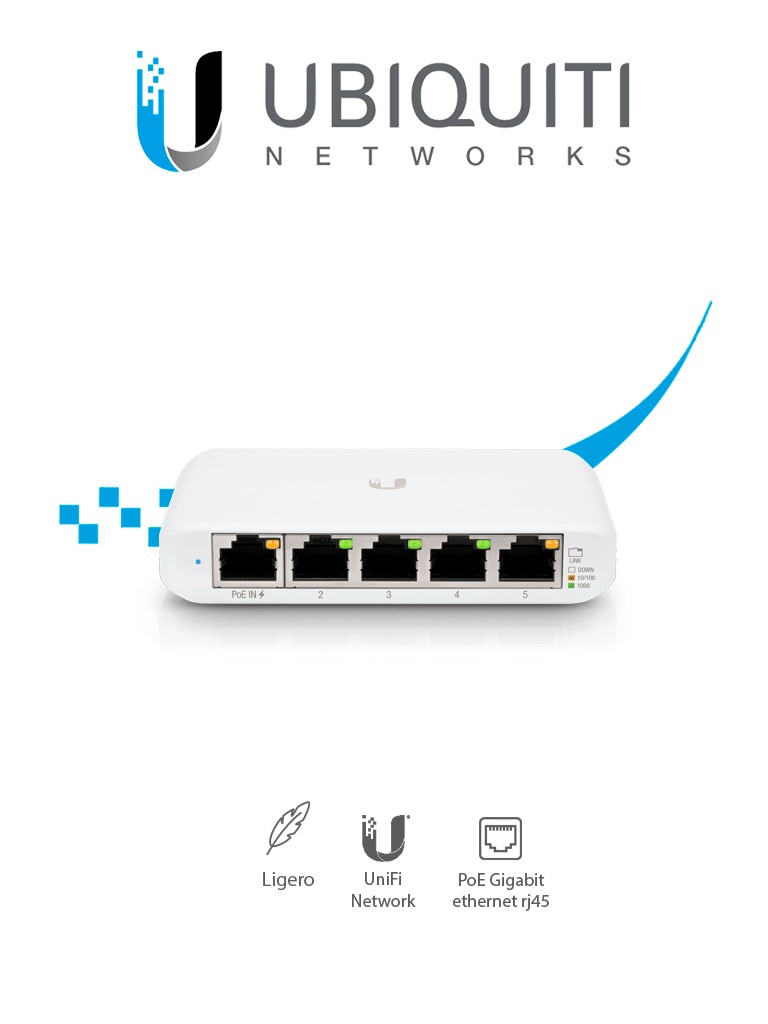 computadoras y laptops - SWITCH 5 PUERTOS UBIQUITI FLEX MINI, LAYER 2 ADMINISTRABLE/DESKTOP, 5 PUERTOS  1