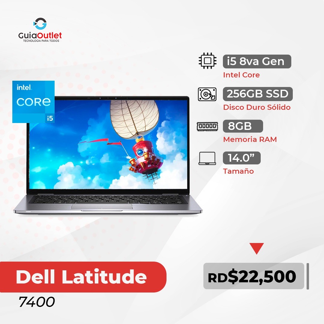 computadoras y laptops - Dell Latitude E7400 8VA Core i5  8GB RAM, 256GB SSD  