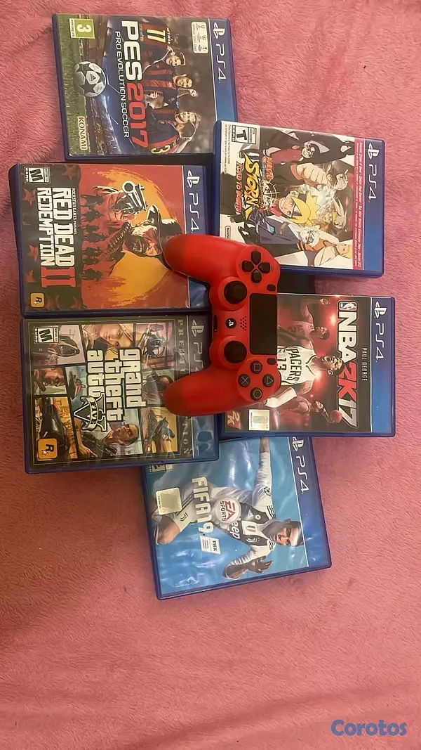 consolas y videojuegos - Ps4 combo 6 juegos y un confr 5