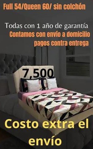 muebles y colchones - base de cama con espaldar 