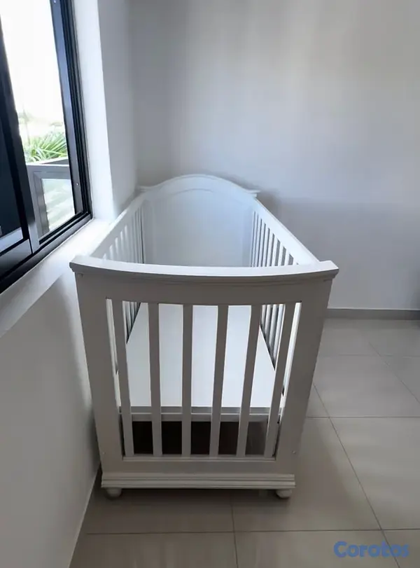 muebles y colchones - Cuna de madera pura con colchón incluido  3