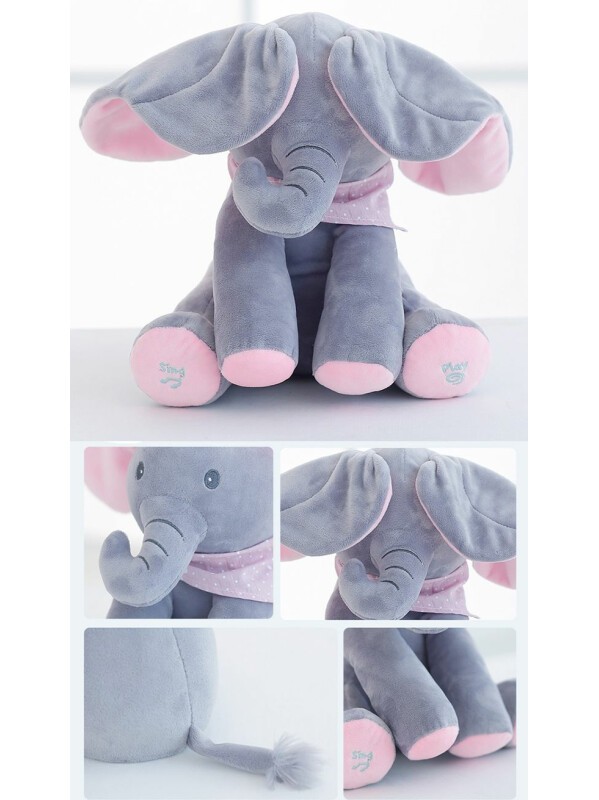 juguetes - Elefante animado de peluche interactivo Canta y Mueve juguete regalo bebe niño 2