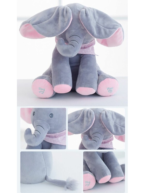 juguetes - Elefante animado de peluche interactivo Canta y Mueve juguete regalo bebe niño 3
