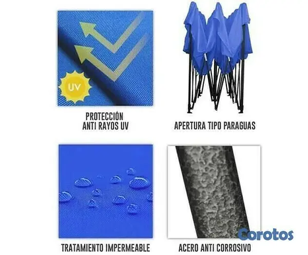 herramientas, jardines y exterior - Carpa Plegable Impermeable 3x3 metros 16 KG 2