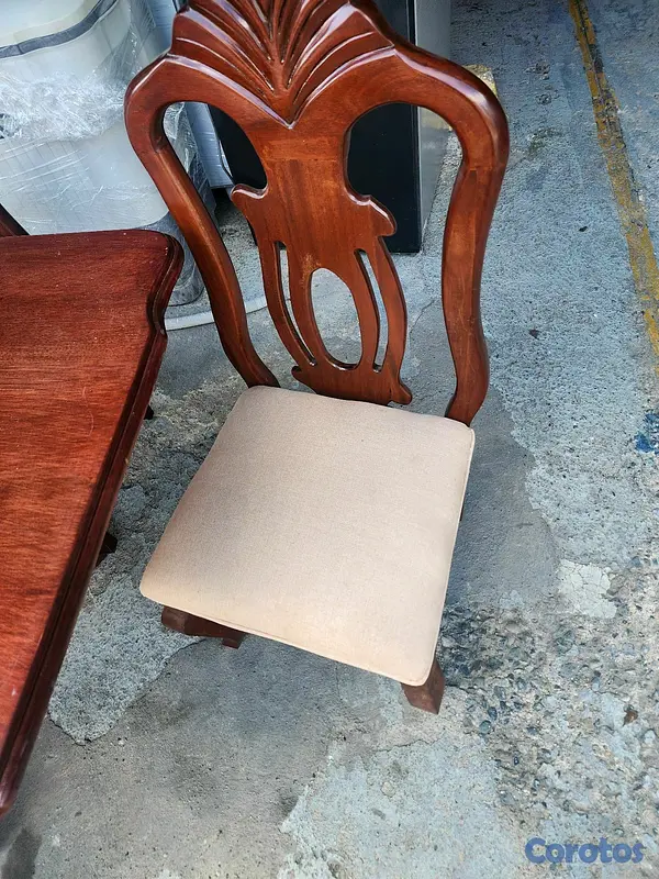 muebles y colchones - comedor 4 sillas acacia con sillas de caoba 4