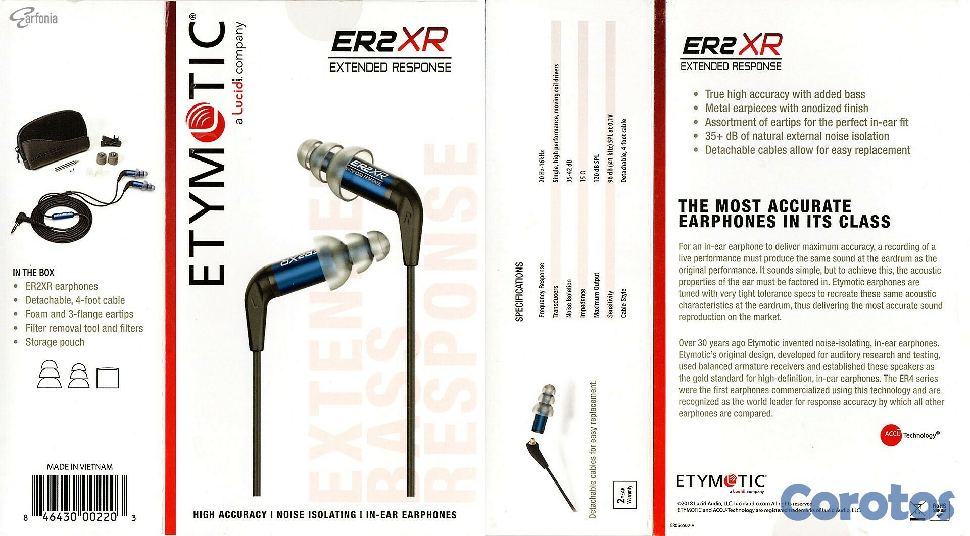 camaras y audio - Etymotic ER2XR Extended Response In Ear Earphone 7