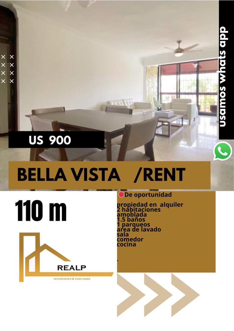 apartamentos - Apartamento amueblado Bella vista  0
