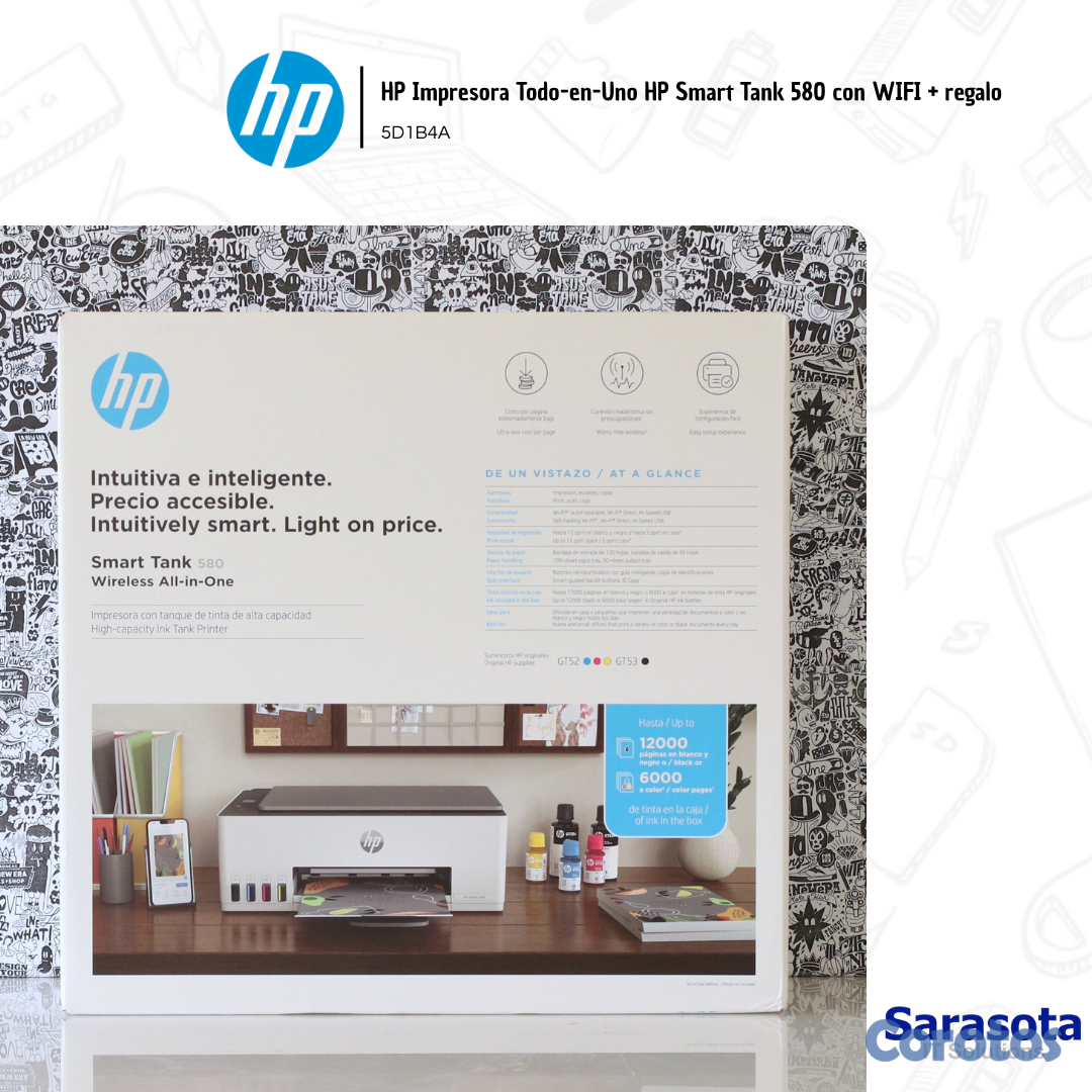 impresoras y scanners - HP Impresora Todo-en-Uno HP Smart Tank 580 con WIF 2