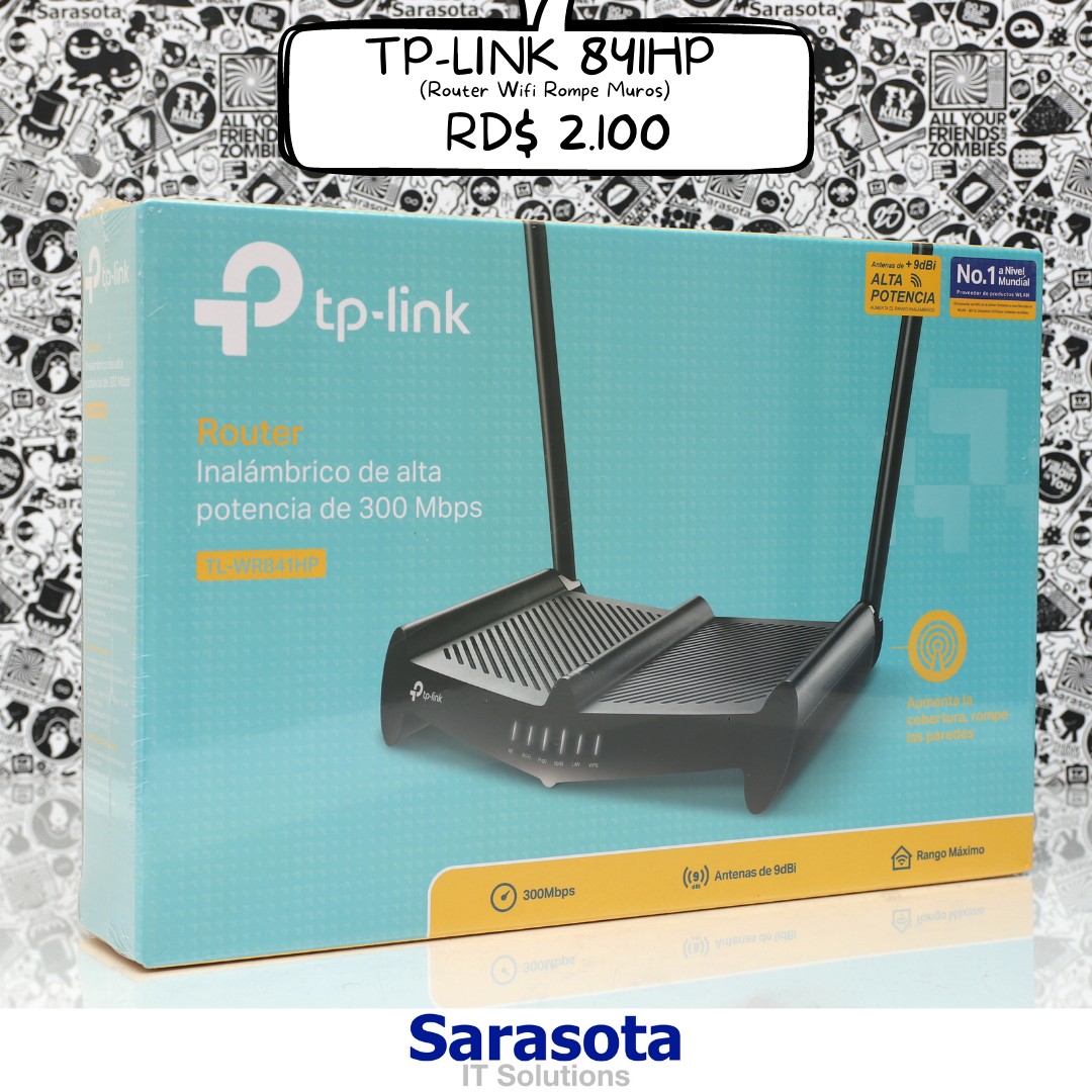 computadoras y laptops - Router TP-Link alta potencia TL-WR841HP