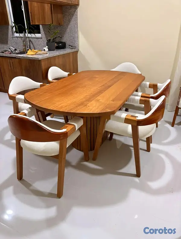 muebles y colchones -  Juego de comedor luna en caoba. 5