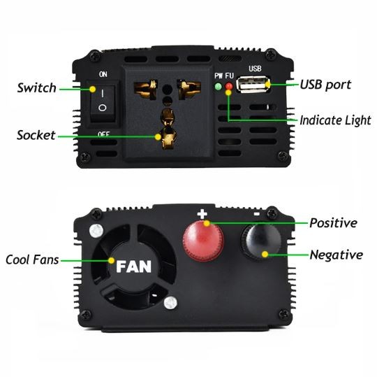 accesorios para electronica - Convertidor de voltaje 12v a 110v power inverter 2
