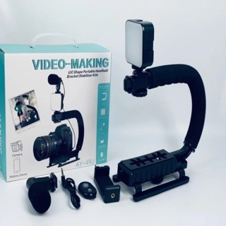 accesorios para electronica - Estabilizador de vídeo en forma de U/C con luz LED y microfono video making 