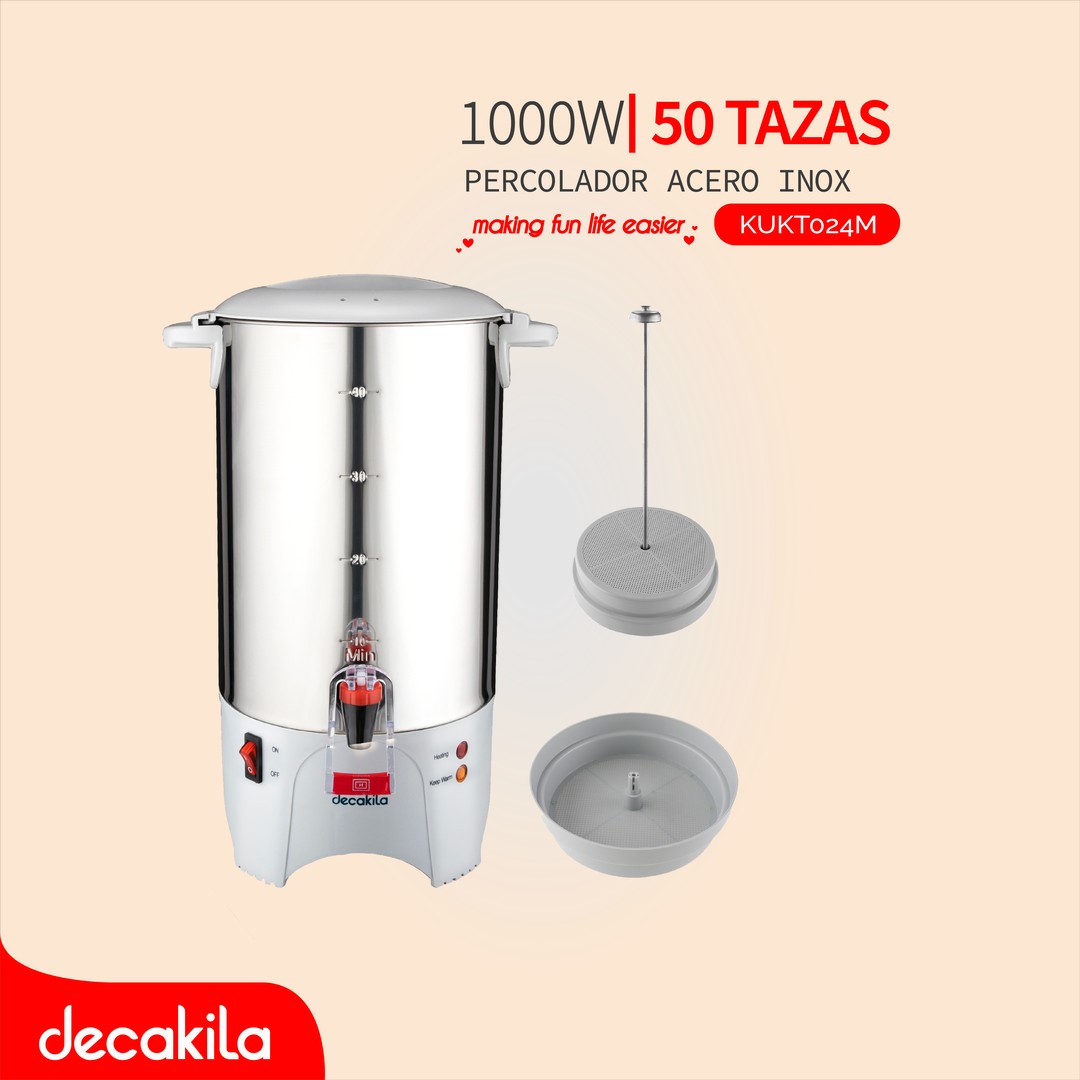electrodomesticos - PERCOLADOR DE CAFE CAFETERA DE ACERO INOXIDABLE 50 TAZAS 1 LITRO 2