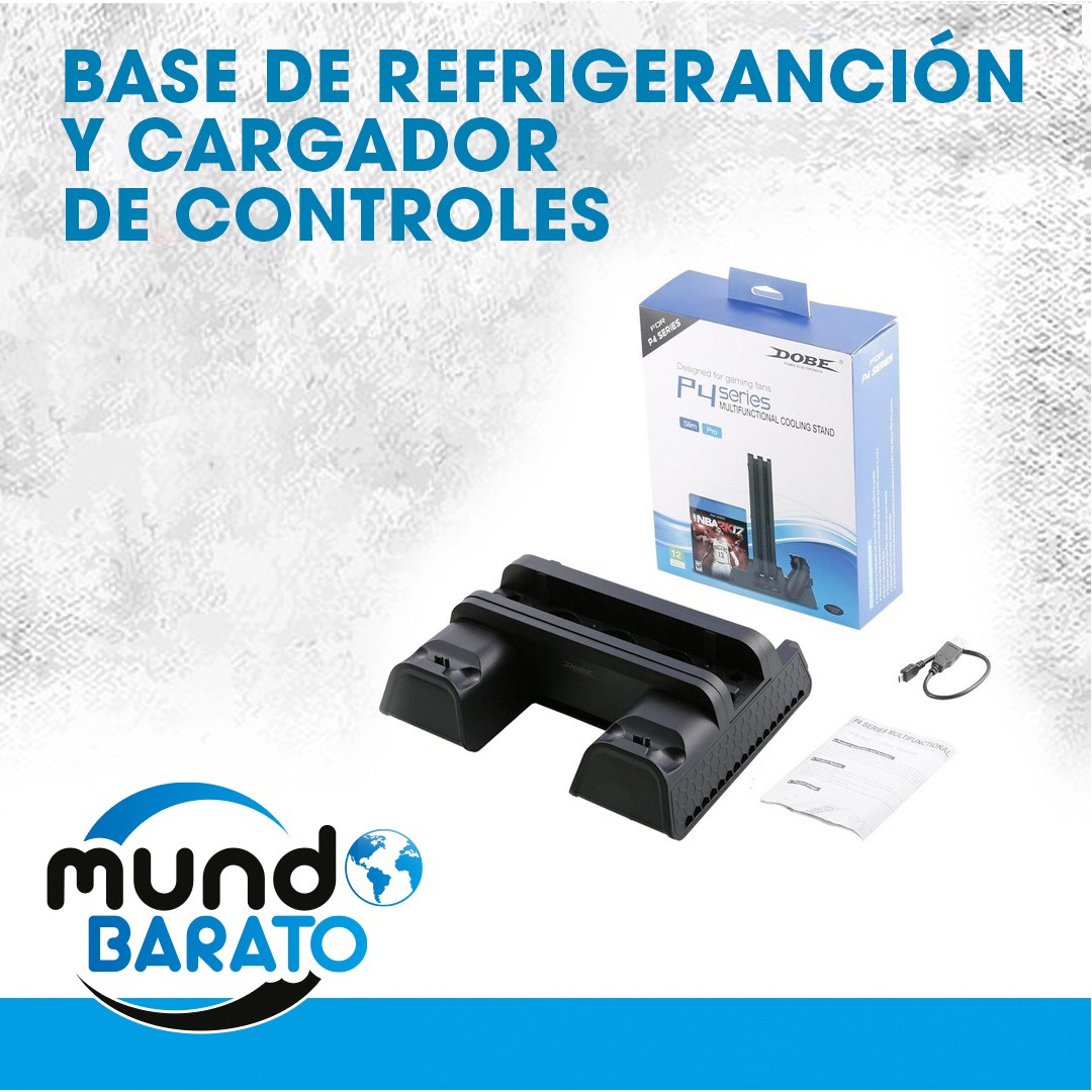 consolas y videojuegos - PS4 Slim y Pro Soporte de consola Disipador de calor Base Play Station cargador 1